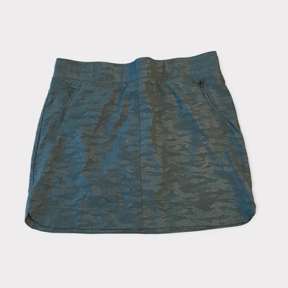 Orvis Camo Pull On Tennis Hiking Travel Skirt Utility Skort Green
